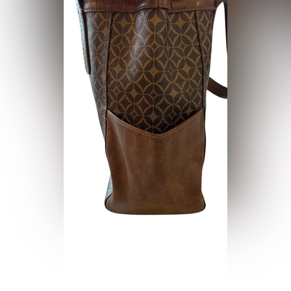 FOSSIL Mimi Shopper Tote brown tan geometric print shoulder bag NWOT - Picture 8 of 8